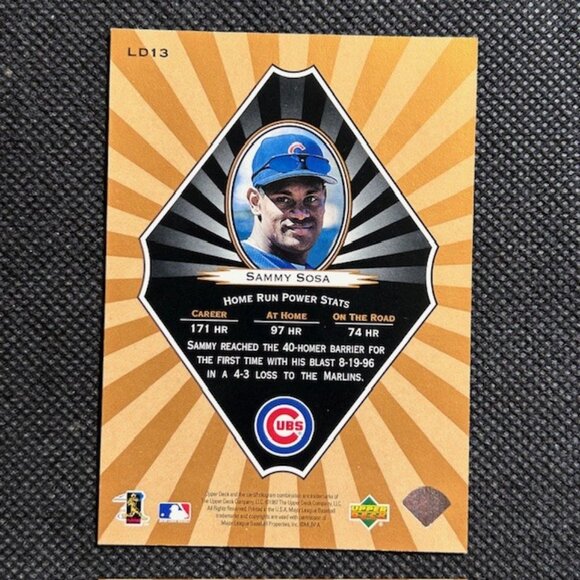 1997 Upper Deck Long Distance Connection Sammy Sosa #LD13 Chicago Cubs - Picture 2 of 2